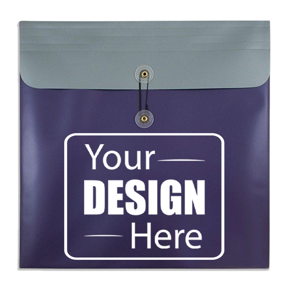 Purple Metallic 13 x 13 Square Plastic Envelopes with Button & String