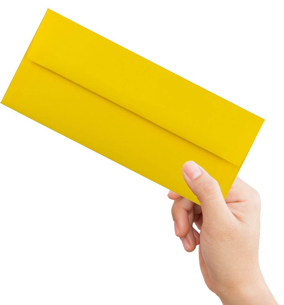 Yellow 24lb #10 Square Flap Envelopes (4 1/8 x 9 1/2)