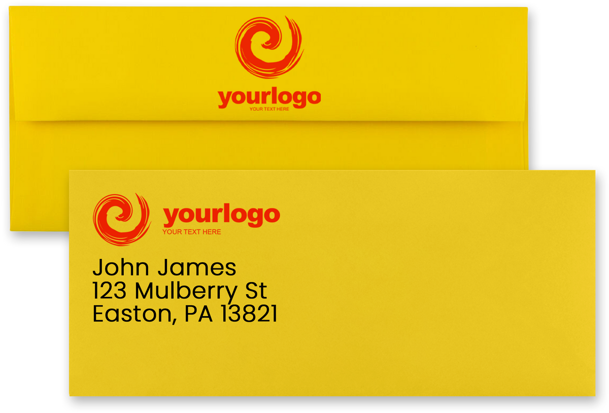 Yellow 24lb #10 Square Flap Envelopes (4 1/8 x 9 1/2)
