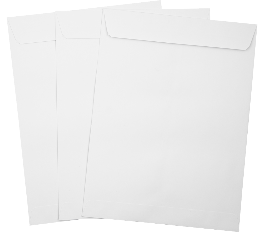 White Inkjet 32lb 9 x 12 Open End Envelopes with Peel & Seal