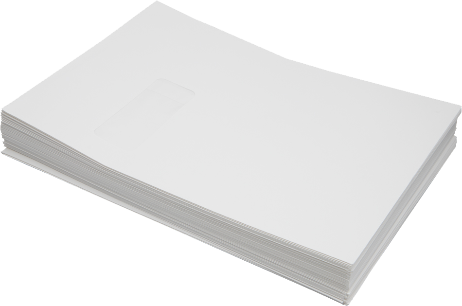 White Linen 32lb 9 x 12 Open End Window Envelopes with Peel & Seal