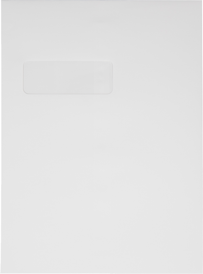 White Linen 32lb 9 x 12 Open End Window Envelopes with Peel & Seal