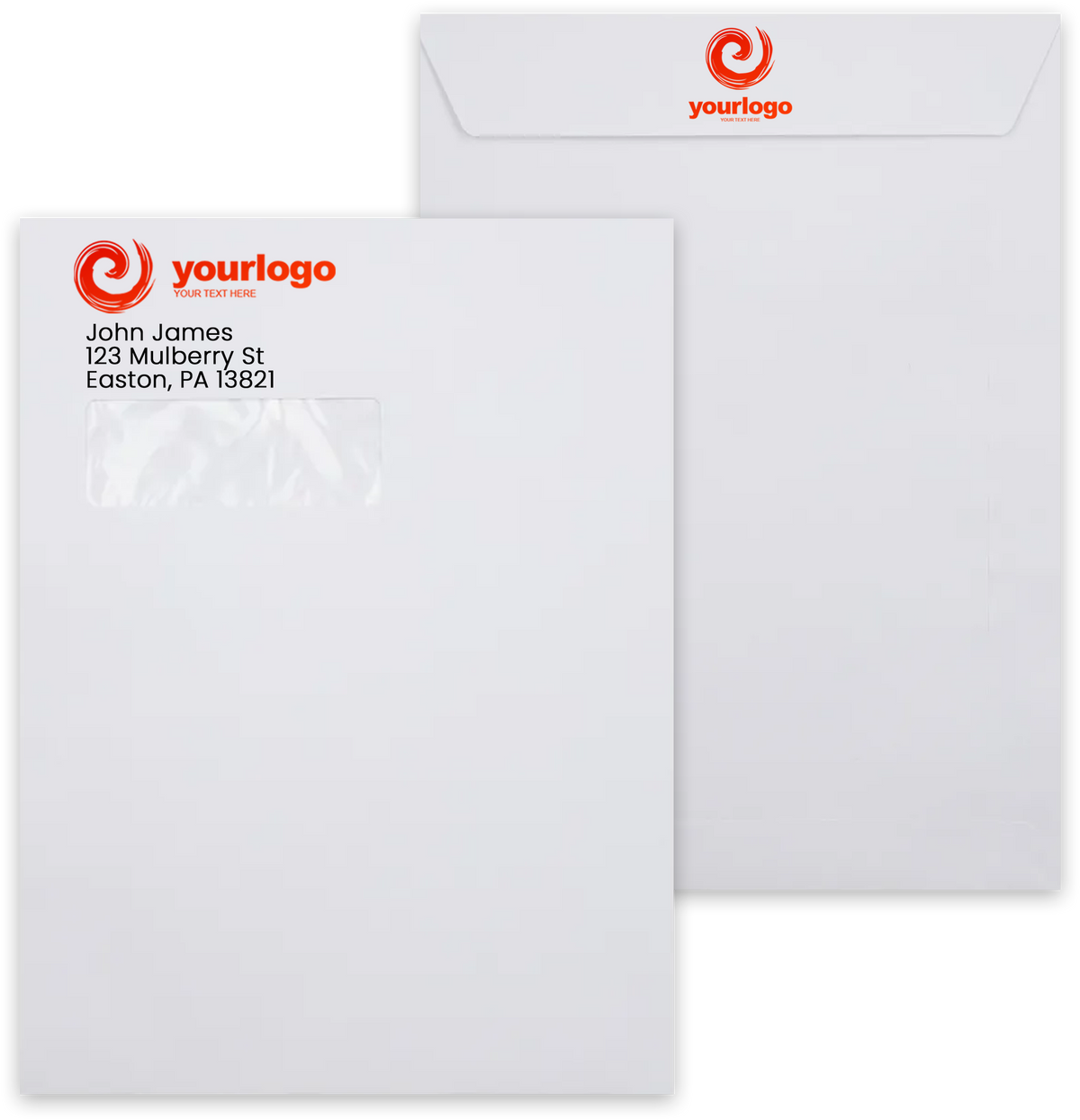White 28lb 9 x 12 Open End Window Envelopes