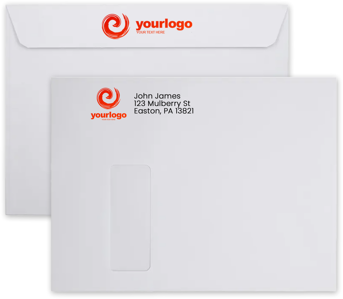 White 28lb 9 x 12 Booklet Window Envelopes