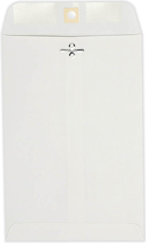 White 28lb 6 x 9 Open End Envelopes with Clasp
