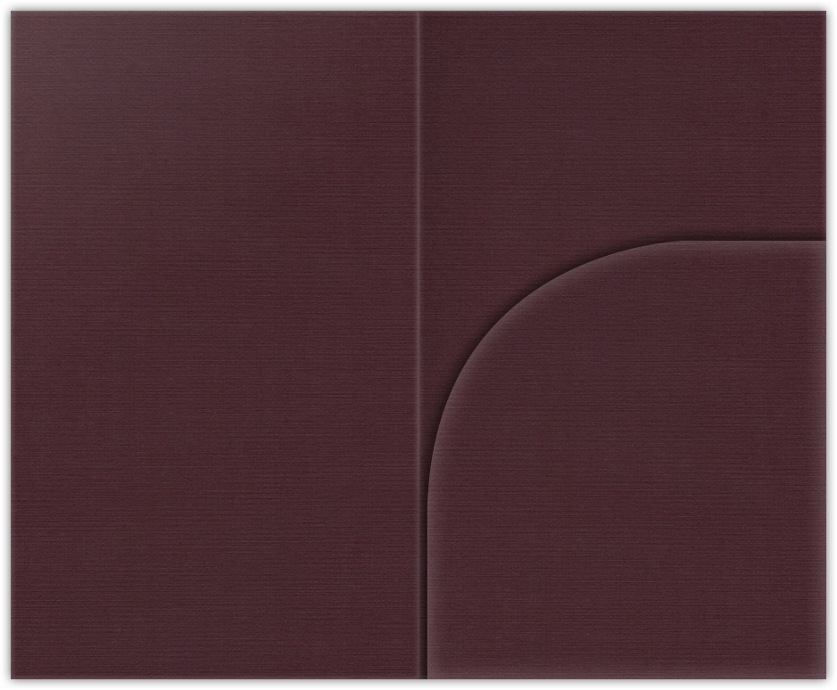 Merlot Linen 100lb 2 3/4 x 4 1/2 One Curved Pocket Key Card Holders with 3 Inch Pocket