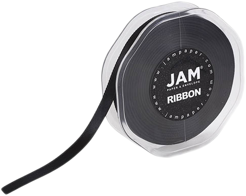 Black Satin 3/8 Inch Thick x 25 Yards Ribbon