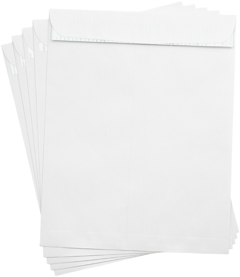 White 28lb 11 1/2 x 14 1/2 Open End Envelopes with Peel & Seal
