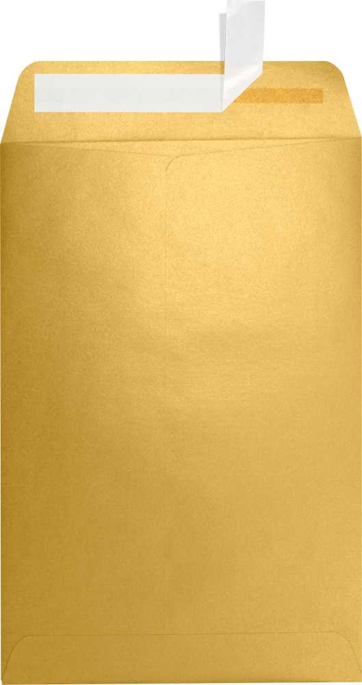 Gold Metallic 32lb 6 x 9 Open End Envelopes with Peel & Seal