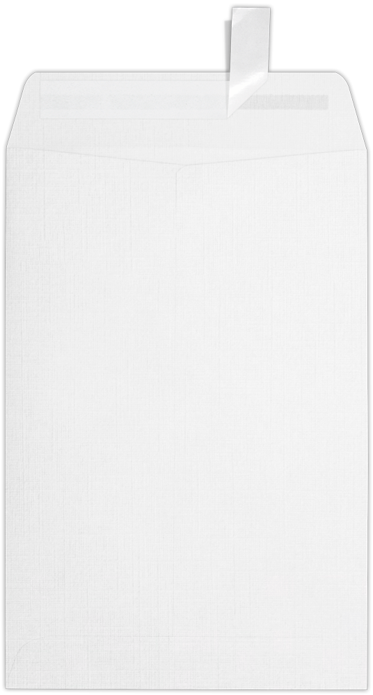 White Linen 32lb 6 x 9 Open End Envelopes with Peel & Seal