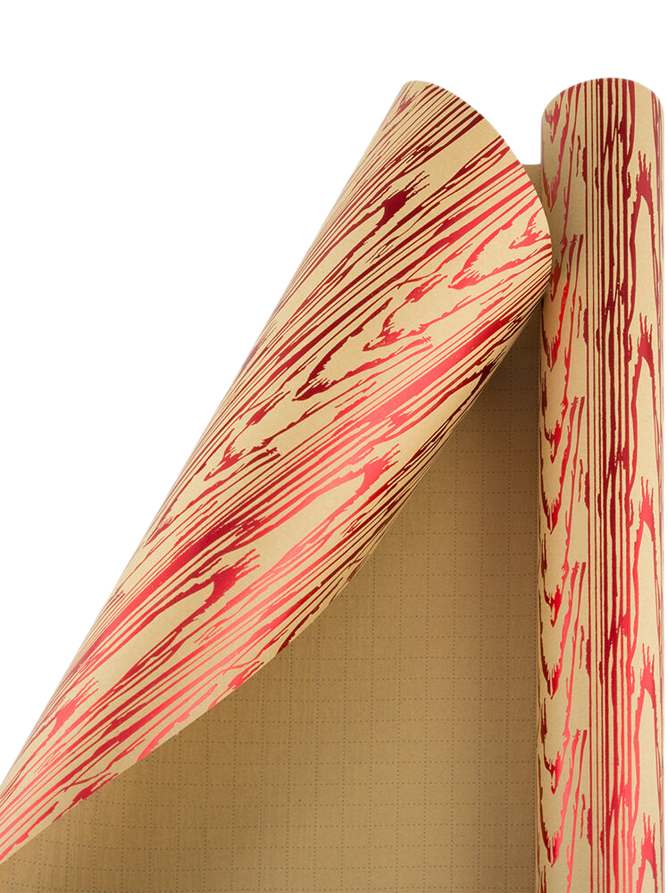 Kraft Christmas Bark Wrapping Paper (15 Sq Ft)