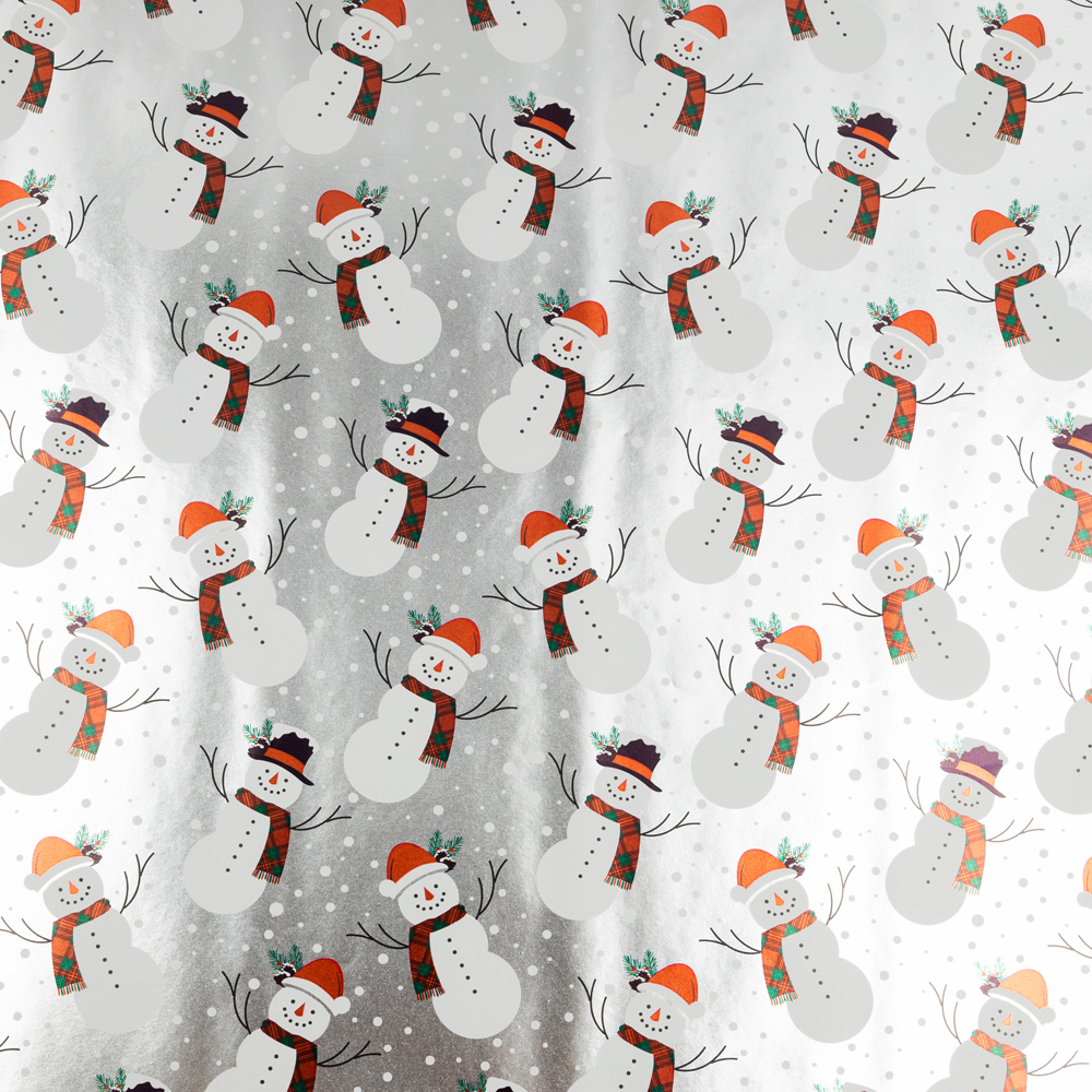 Snowy Holiday Foil Wrapping Paper Set (100 Sq Ft) - 4 Rolls
