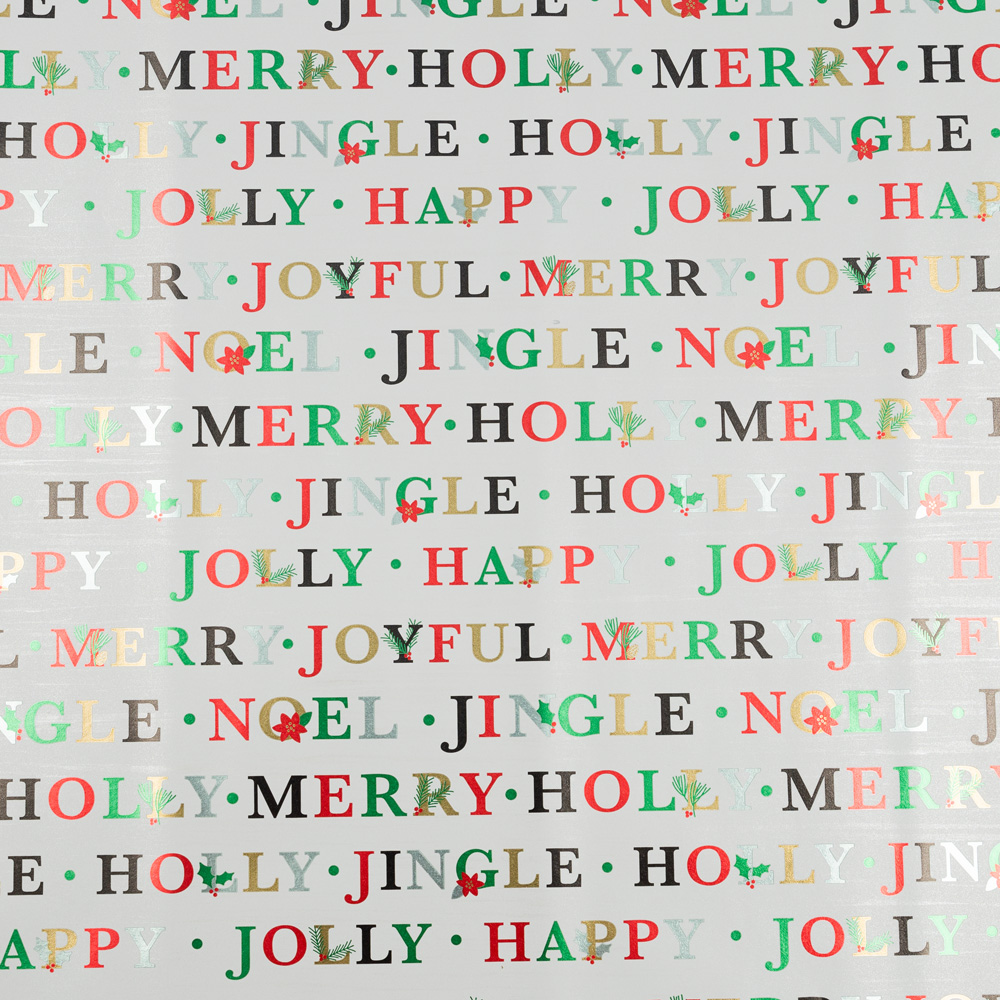 Snowy Holiday Foil Wrapping Paper Set (100 Sq Ft) - 4 Rolls
