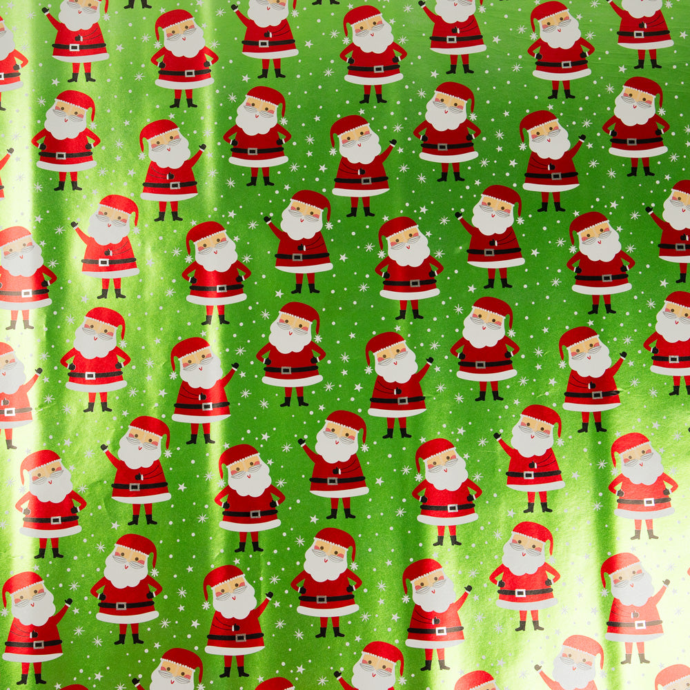 Holographic Merry Christmas Wrapping Paper Set (100 Sq Ft) - 4 Rolls