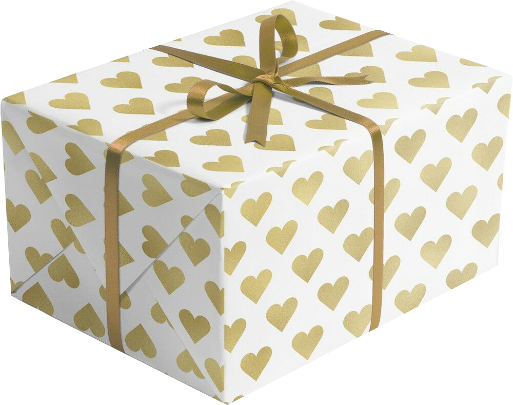 Golden Hearts 24" x 417' Bulk Wrapping Paper (834 Sq Ft)