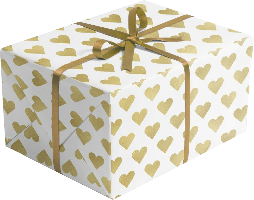 Golden Hearts 30" x 208' Bulk Wrapping Paper (520 Sq Ft)