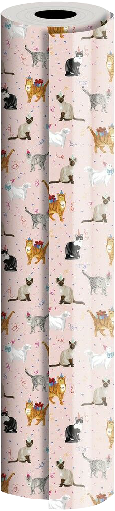 Festive Felines 24" x 208' Bulk Wrapping Paper (416 Sq Ft)