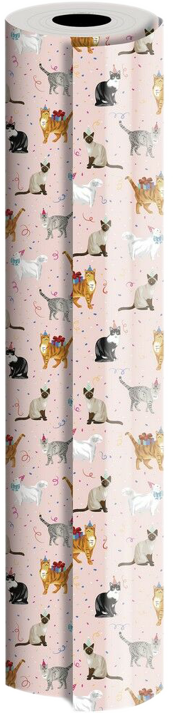 Festive Felines 24" x 417' Bulk Wrapping Paper (834 Sq Ft)