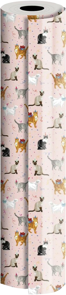 Festive Felines 30" x 417' Bulk Wrapping Paper (1042.5 Sq Ft)
