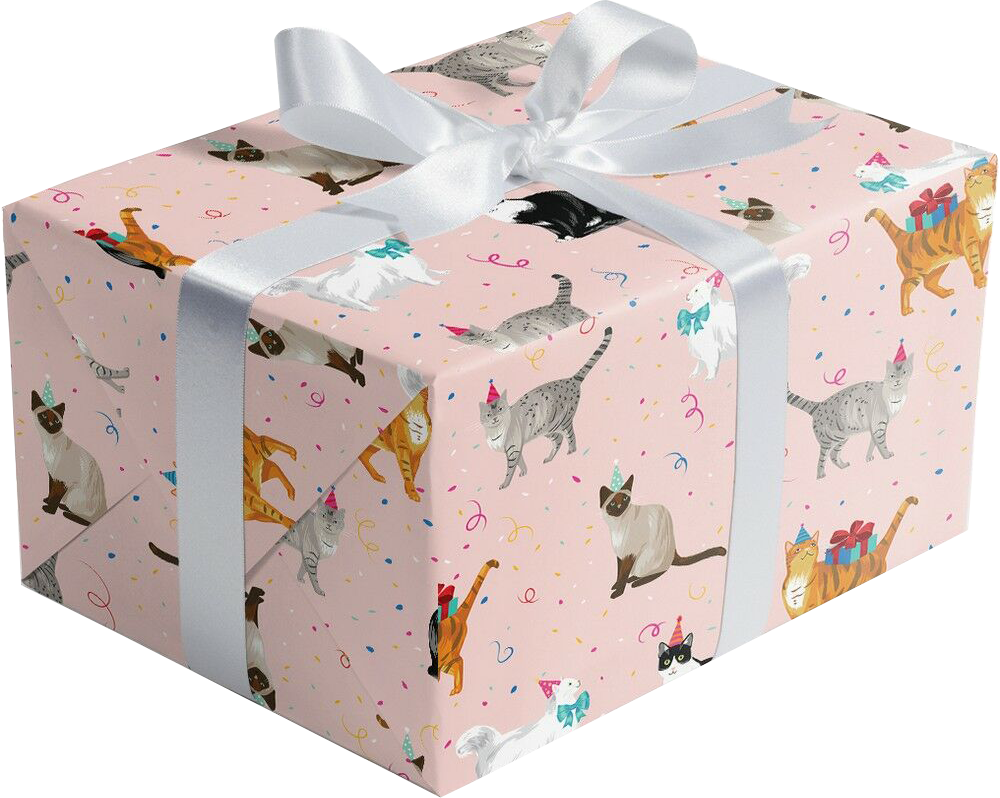 Festive Felines 30" x 417' Bulk Wrapping Paper (1042.5 Sq Ft)