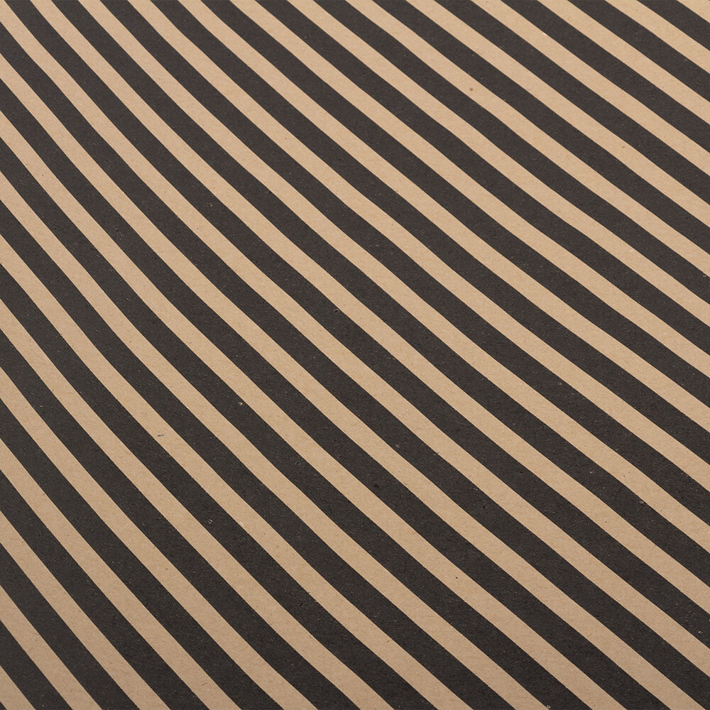 Brown Kraft and Black Stripes Wrapping Paper (25 Sq Ft)