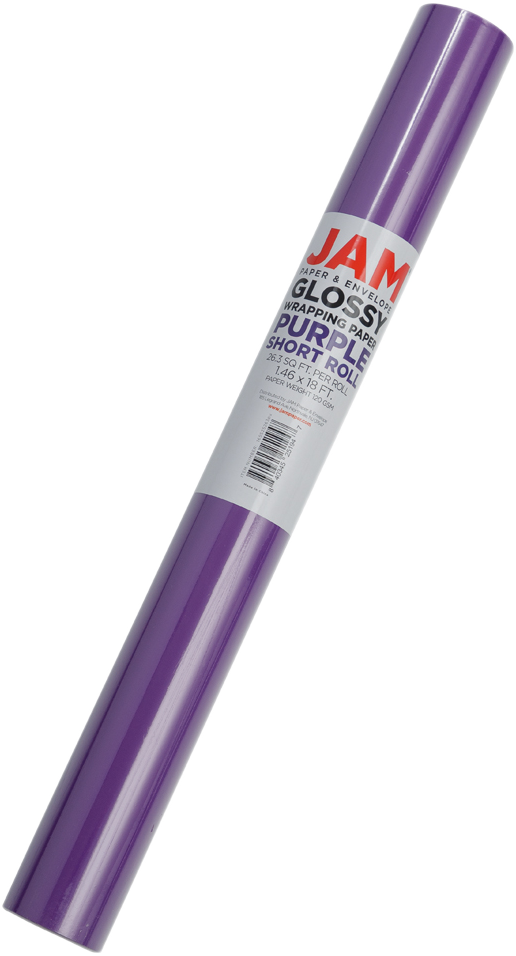 Purple Glossy Wrapping Paper - Short Mini Roll (26.3 Sq Ft)