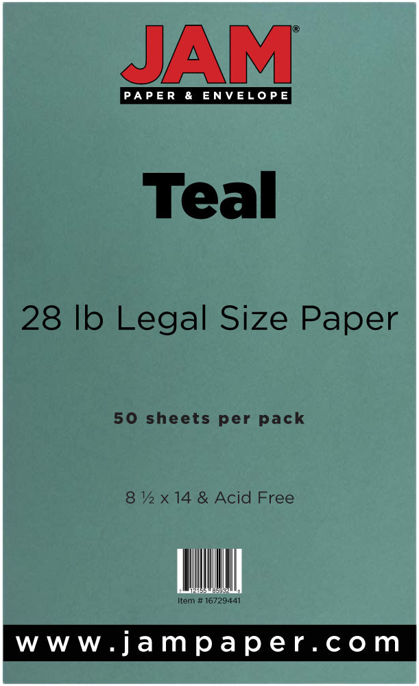 Teal 32lb 8 1/2 x 14 Paper