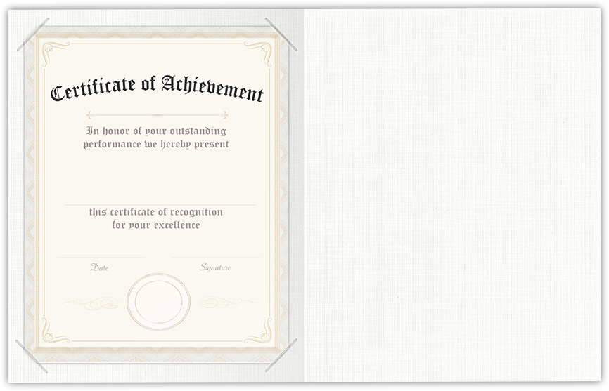 White Linen 9 1/2 x 12 Certificate Holders