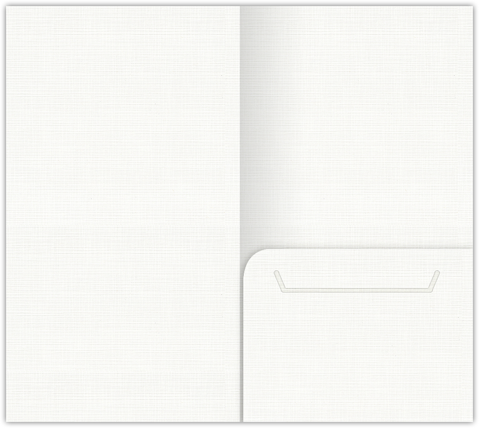 Bright White Linen 100lb 3 3/8 x 6 One Pocket Key Card Holders with 2 1/2 Inch Pocket