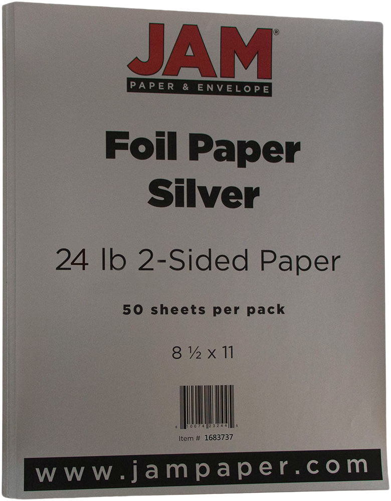 Silver Foil 24lb 8 1/2 x 11 Paper