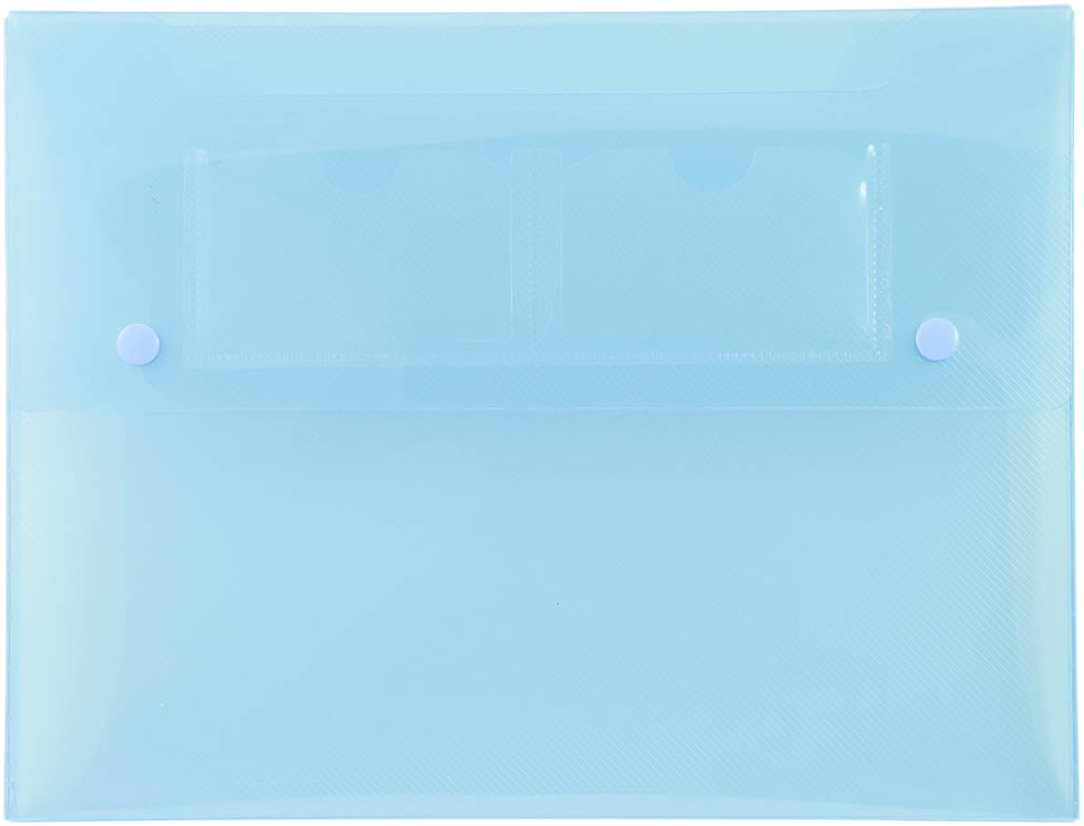 Blue 9 1/2 x 12 1/2 x 3/4 Plastic Portfolios with Snap