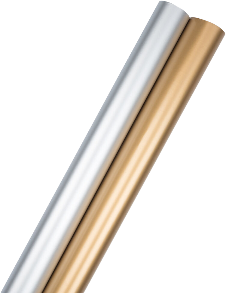 Gold and Silver Matte Wrapping Paper Set (50 Sq Ft) - 2 Rolls