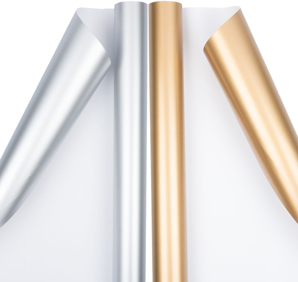 Gold and Silver Matte Wrapping Paper Set (50 Sq Ft) - 2 Rolls