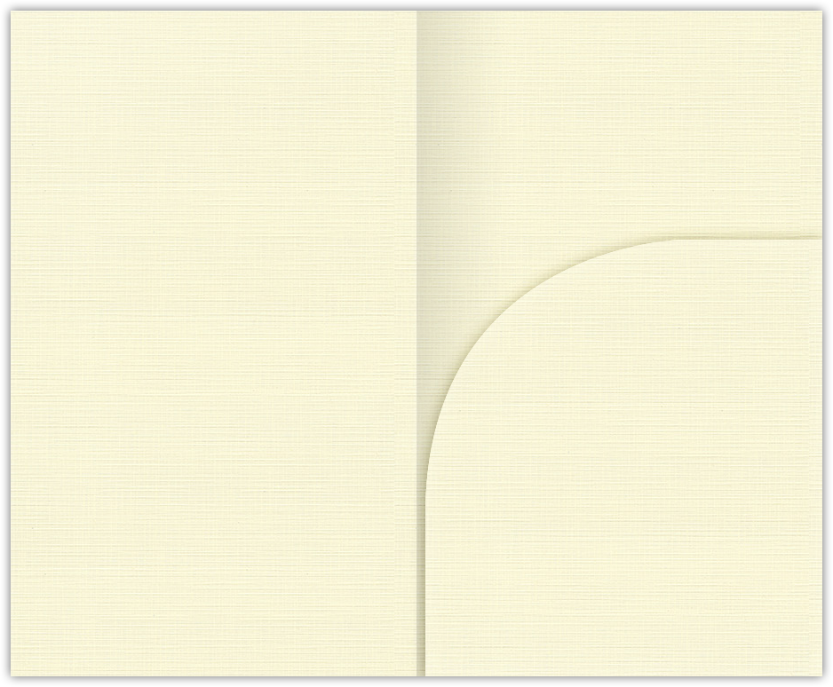 Natural White Linen 100lb 2 3/4 x 4 1/2 One Curved Pocket Key Card Holders with 3 Inch Pocket