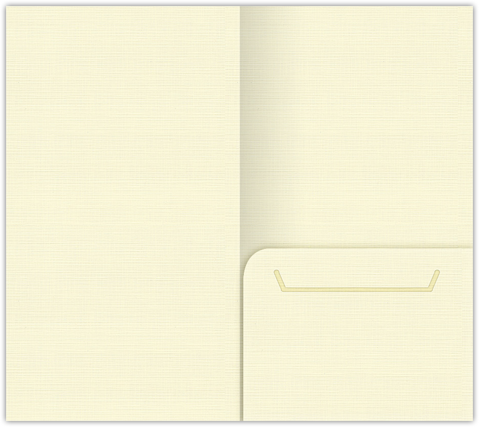 Natural White Linen 100lb 3 3/8 x 6 One Pocket Key Card Holders with 2 1/2 Inch Pocket