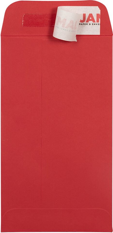 Red 32lb #5 1/2 Coin Envelopes (3 1/8 x 5 1/2) with Peel & Seal