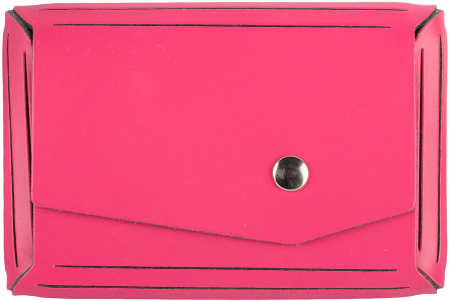 Fuchsia Leather with Snap Closure Business Card Case - 20 Card Capacity