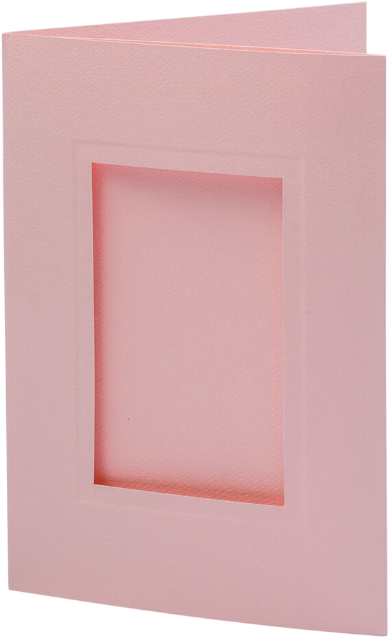 Baby Candy Pink 65lb 5 x 7 Foldover Cards with 2 1/2 x 4 Photo Opening