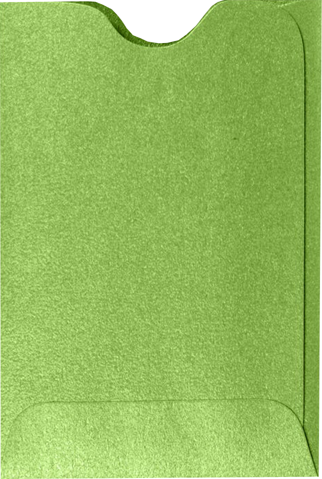Lime Green Metallic 32lb Credit Card Sleeve (2 3/8 x 3 1/2)