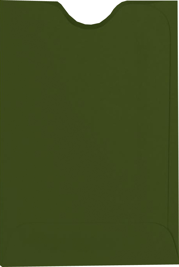 Dark Green Olive 28lb Credit Card Sleeve (2 3/8 x 3 1/2)