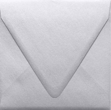 Silver Metallic 32lb 6 1/2 x 6 1/2 Square Contour Flap Envelopes