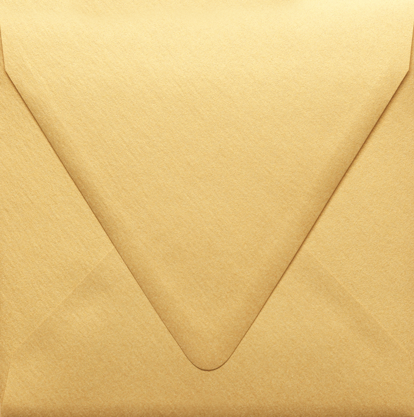 Gold Metallic 32lb 6 1/2 x 6 1/2 Square Contour Flap Envelopes