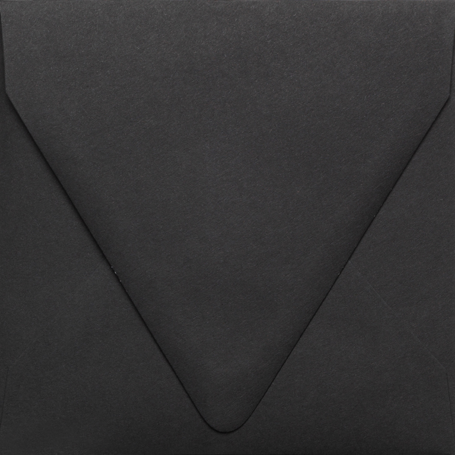 Smooth Midnight Black 32lb 6 1/2 x 6 1/2 Square Contour Flap Envelopes