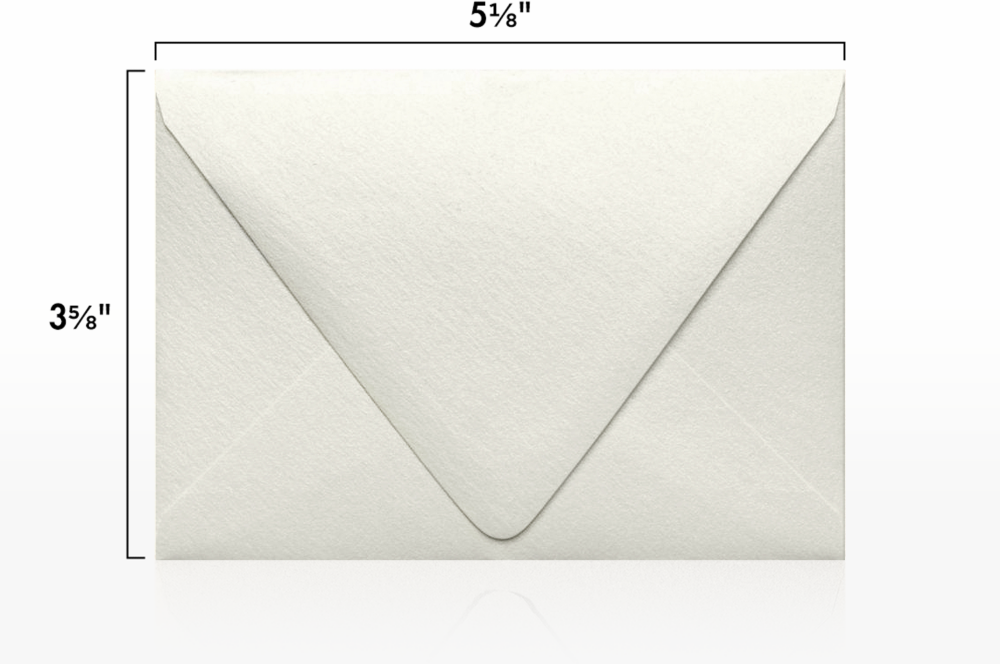 White Quartz Metallic 32lb A1 Contour Flap Envelopes (3 5/8 x 5 1/8)