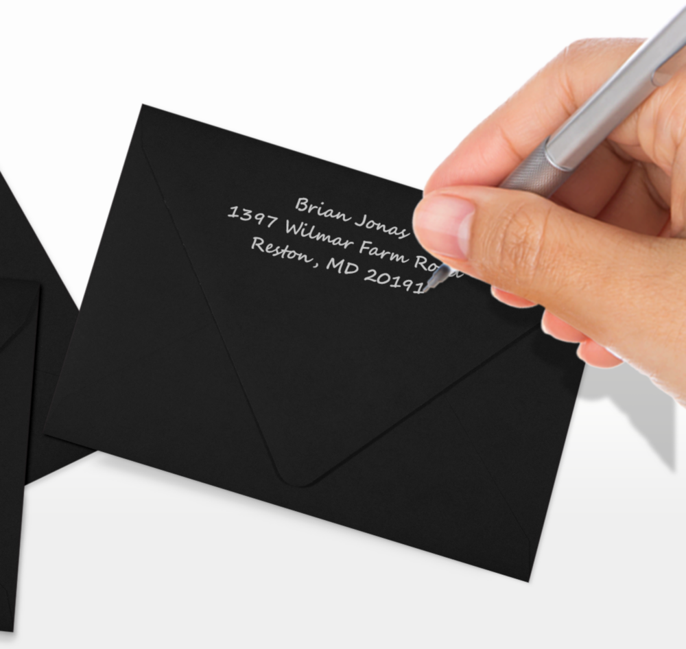 Smooth Midnight Black 32lb A1 Contour Flap Envelopes (3 5/8 x 5 1/8)