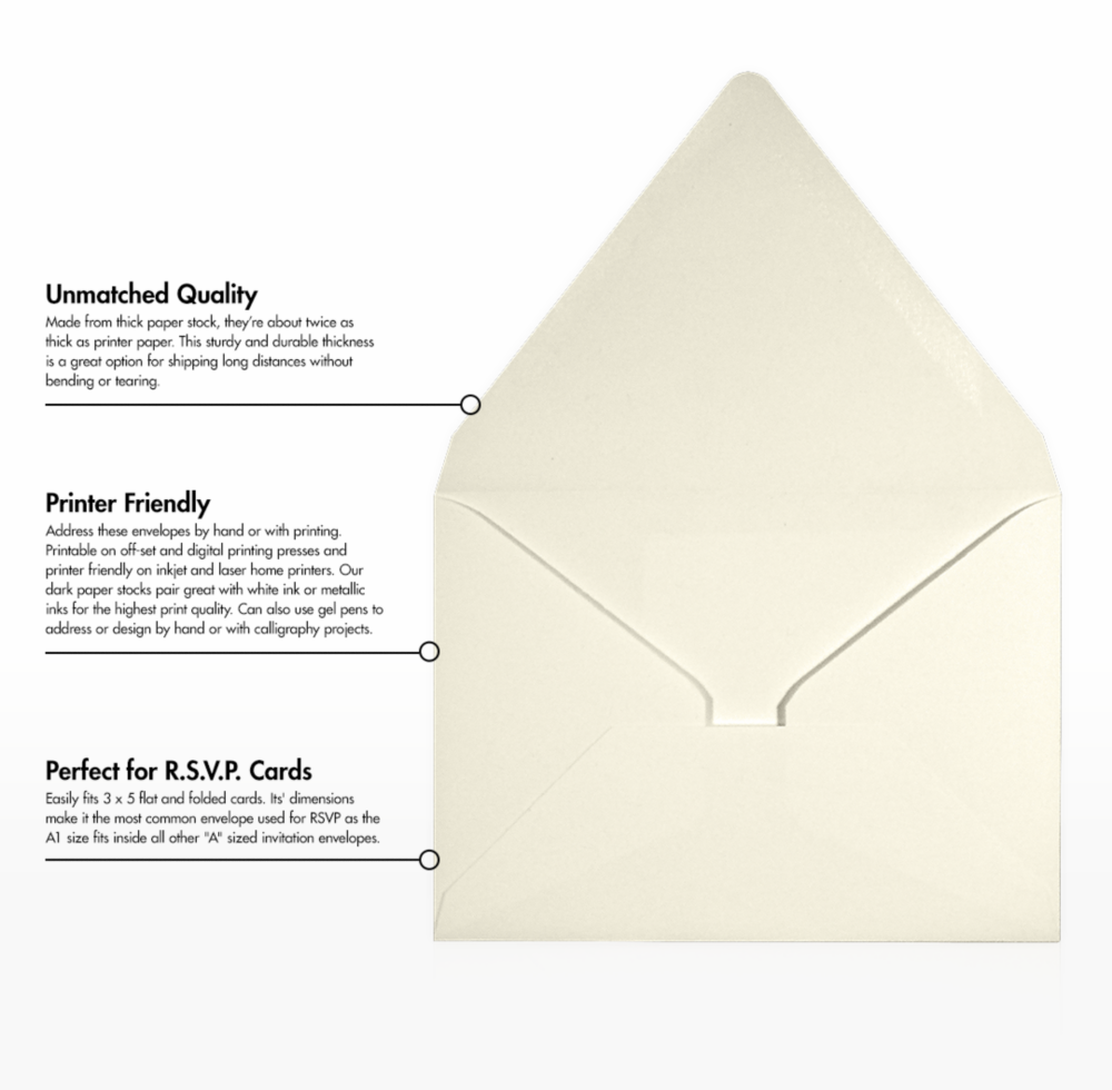 Natural Recycled 32lb A1 Contour Flap Envelopes (3 5/8 x 5 1/8)