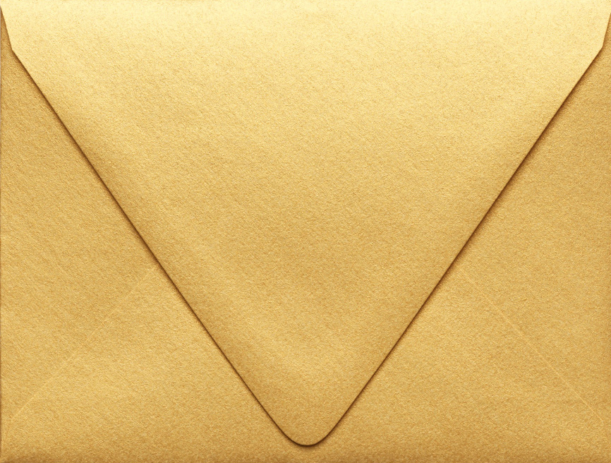 Gold Metallic 32lb A2 Contour Flap Envelopes (4 3/8 x 5 3/4