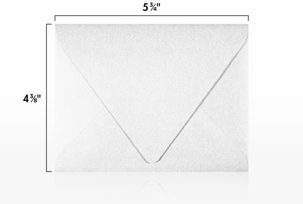 Crystal White Metallic 32lb A2 Contour Flap Envelopes (4 3/8 x 5 3/4