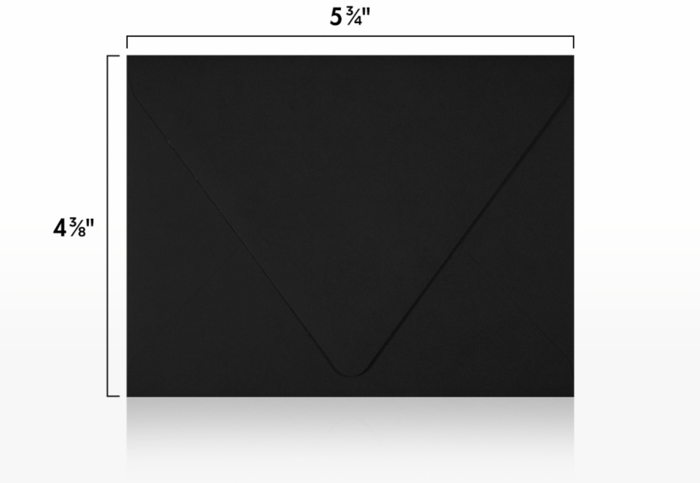 Smooth Midnight Black 32lb A2 Contour Flap Envelopes (4 3/8 x 5 3/4