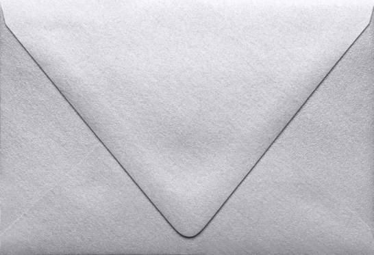 Silver Metallic 32lb A4 Contour Flap Envelopes (4 1/4 x 6 1/4)
